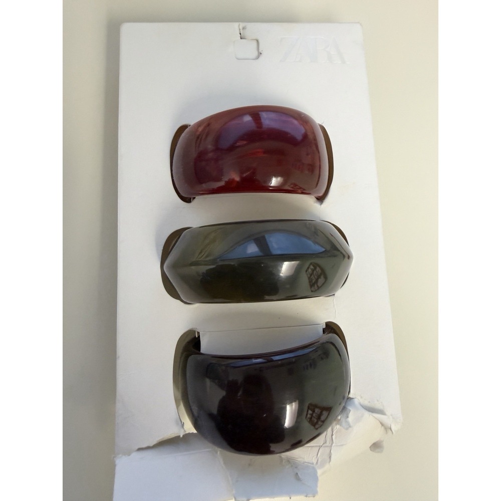 ZARA Resin Chunky Bracelet Set Of 3 Bohemian‎ Boho Hippie NEW